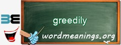 WordMeaning blackboard for greedily